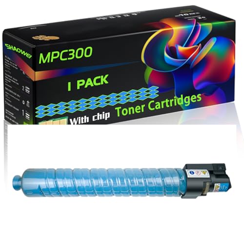WZLAD MPC300 Compatible for Ricoh Toner Cartridges 841301 841302 841299 841300 Aficio MPC300 MPC300SR MPC400 MPC400SR Printers, High Yield Alternatives Reliable Printing (Cyan)