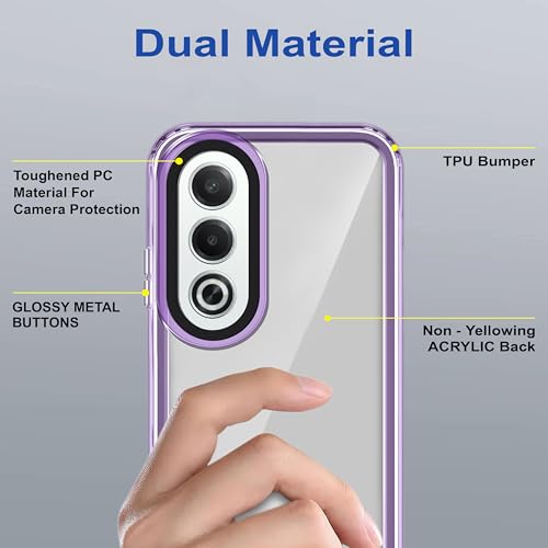 Image of Zapcase Back Case Cover for Oppo K12x 5G | Compatible for Oppo K12x 5G Back Cover | Case Cover with Camera Protection | (TPU + PC | Translucent Purple)