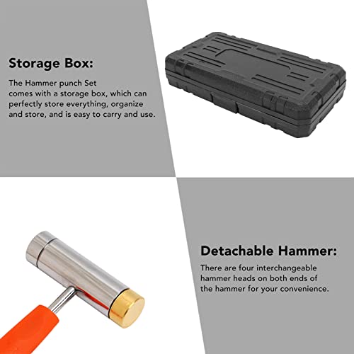 Punch Set, Lightweight 12 Pin Punches Convenient Practical Pin Punch Set With Tweezers For Woodwork #TOP4