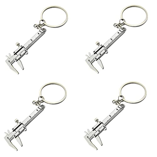 HomeSoGood 4pcs Mini Key Chain Tool Vernier Caliper Key Chain