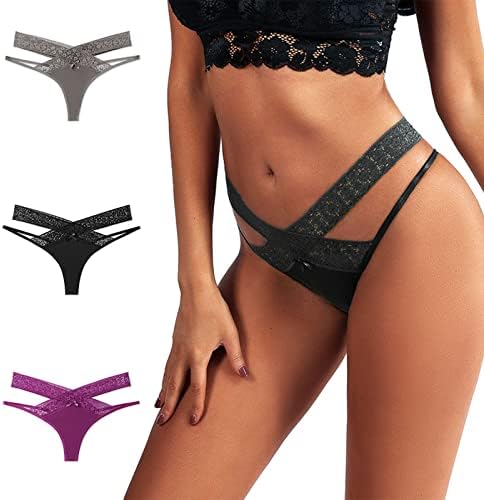 ZWW Women's Cross Strap Lace G String Thong Sexy and Comfortable Underwear