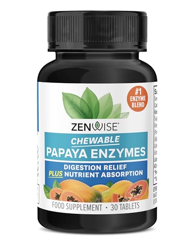 Zenwise Health Digestive Enzyme Supplements Chewable - 10 Digestive Enzymes for Gut Health & Bloating Relief Support with Lactase, Bromelain, Lipase - Gentle & Fast Acting Chewables - 30 Count