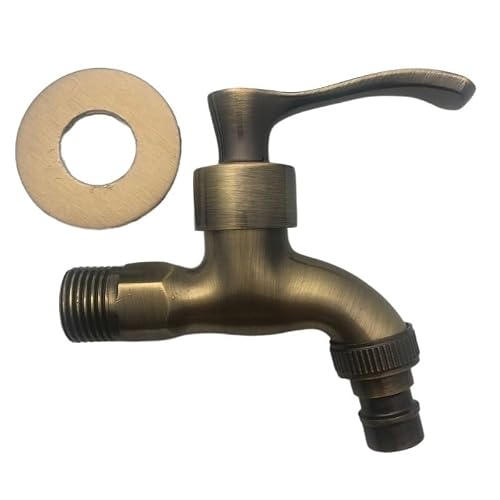 Dhetye 4 Stainless Steel Faucet Zinc Alloy Antique Bibcock Garden Wash Basin Faucet Decorative Outdoor Mop Taps Bathroom Tub Mixer Tap(4)