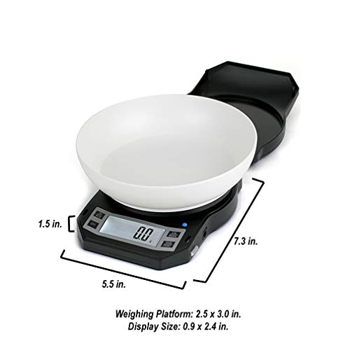 American Weigh Scales Precision Digital Kitchen Weight Scale, Food Measuring Scale, With Bowl 3Kg X 0.1G (Black), Lb-3000 #TOP4