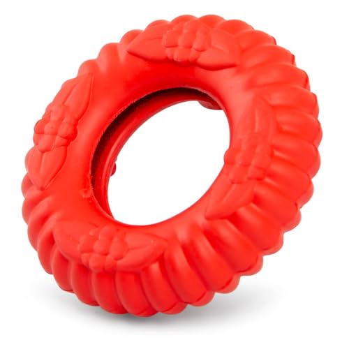 Jeffers Pet Natural Rubber Dog Chew Toy – Red Virgo, Small - Vanilla Scented, Durable, Non-Toxic, Dishwasher Safe, Interactive Fetch & Tug Toy - Perfect for Training Medium Chewers