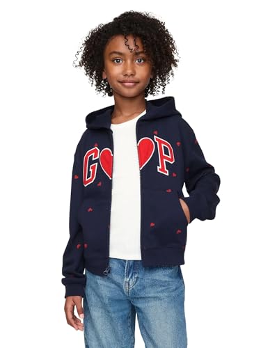 GAP Girls' Fleece Logo Full-Zip Hoodie