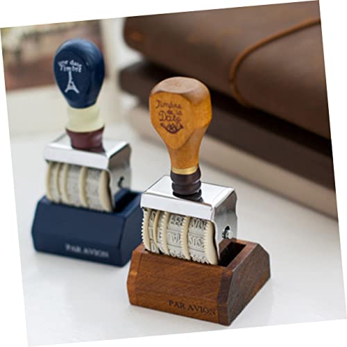 2Pcs Roller Wooden Stamps Diy Scrapbook Stamp Retro Date Stamps Wood Stampers Wooden Stampers Seal Stamp Wood Stamps Die Scroll Wheel Dedicated Bamboo Seal Stamp Date Roller Stamps #TOP1