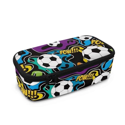 Renewold Großes Federmäppchen, tragbare Schreibwarentasche, multifunktional, Büro, Schreibwaren-Organizer, geeignet für Grundschule, Mittelschule, Fußball, Einheitsgröße, Taschen-Organizer