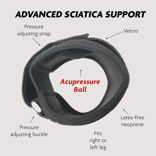 Thera Point Sciatic Nerve Pain Relief Brace - Sciatic Compression System with Patent Pending Accupressure Ball Technology for Treating Sciatica Pain