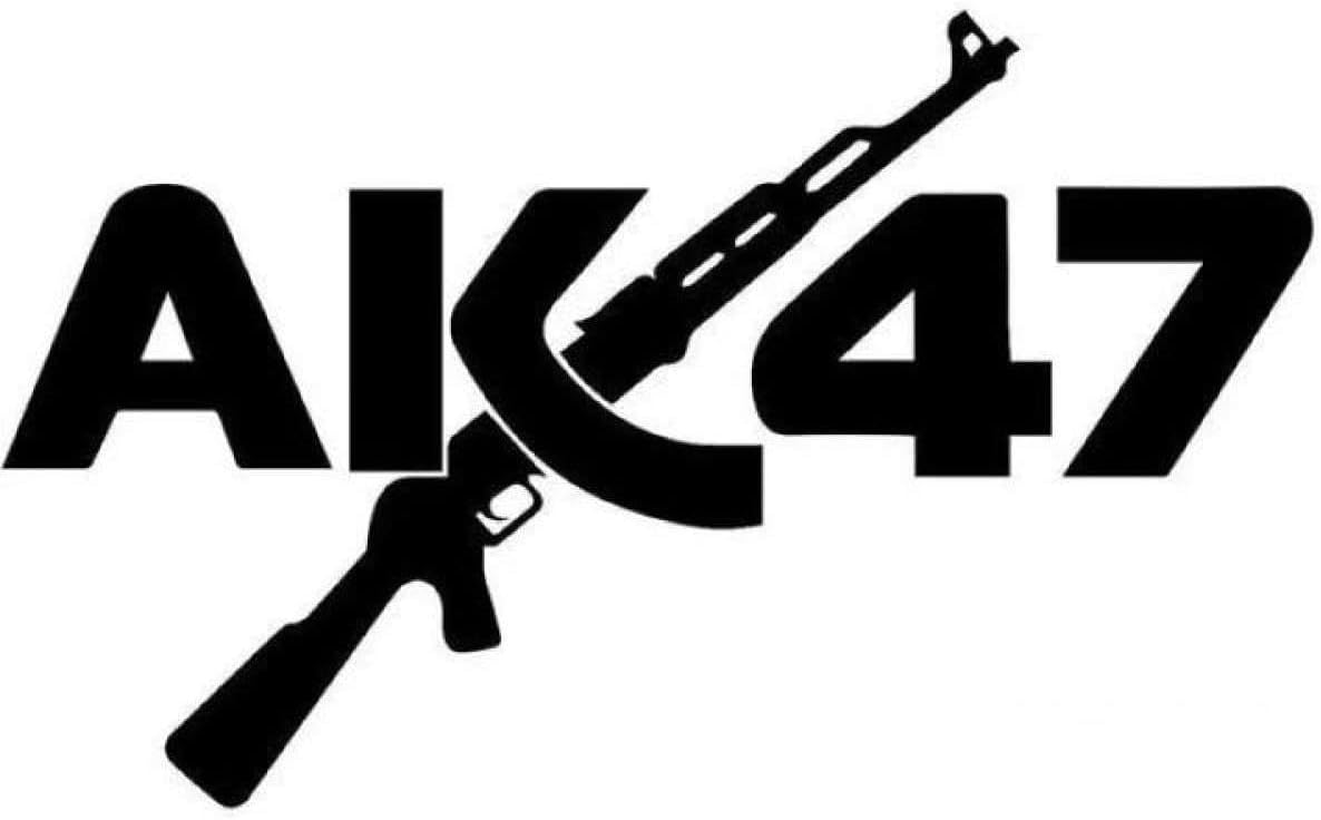 New Choice AK- 47 Radium Sticker for CAR& Bike Black Length x Width: 12 cm x 10 cm