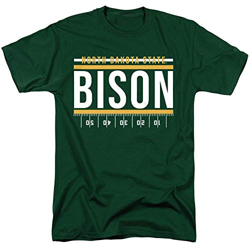 North Dakota State University NDSU Bison Official Yardage Design Unisex Adult T-Shirt, Hunter Green, 3X-Large
