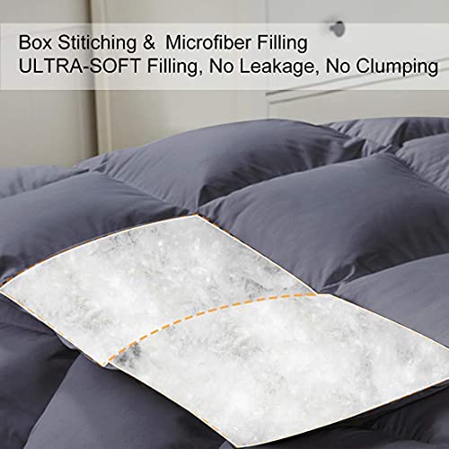 Cohome Queen 2100 Series Down Alternative Comforter - Quilted Duvet Insert With Corner Tabs All-Season - Soft Warm Luxury Hotel Comforter - Reversible - Machine Washable - Dark Grey #TOP2