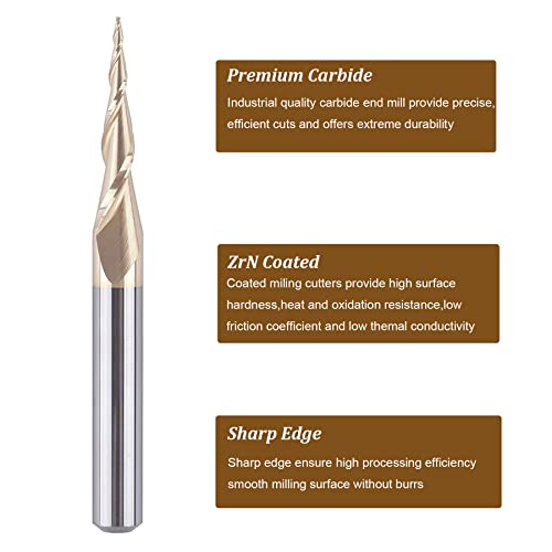 Spetool R1/64 R1/32 R/16-D1/4 3Pcs Carbide Ball Nose Router Bit Cnc End Mill 1/16 1/32 1/64 Cutting Radius thumb #4