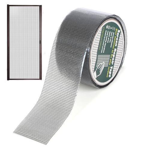 Mesh Window Repair Tape - Strong Adhesive Screen Patch, Fiberglass Cover | Waterproof Home Window Door Repair Tool, Fly Screen Fix, DIY Maintenance Tape