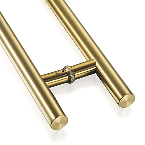 TOGU TG-6012 60 inches Solid Standoffs Heavy-Duty Commercial Grade-304 Stainless Steel Push Pull Door Handle/Barn Door Pull Handle/Glass Pulls, Satin Gold Finish by TOGU - Image 8