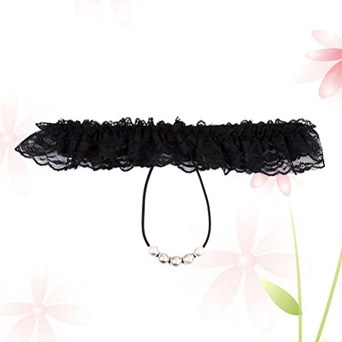 Calcinha de lingerie feminina sexy com fio dental e elástico da SUPVOX com contas e calcinha de croc