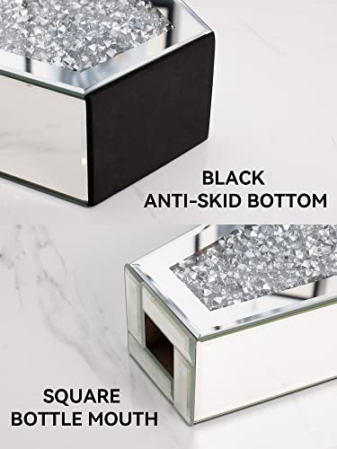 Flower Vase Crushed Diamond Vases For Decor Silver Mirror Vases For Centerpieces, Bling Crystal Decorative Glass Vase For Home Decor, 12 Inch - Can’t Hold Water #TOP1