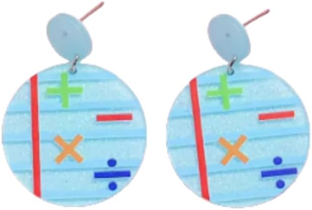 Back-to-School Math & Geometry Acrylic Earrings - Colorful & Trendy & Playful Accessories