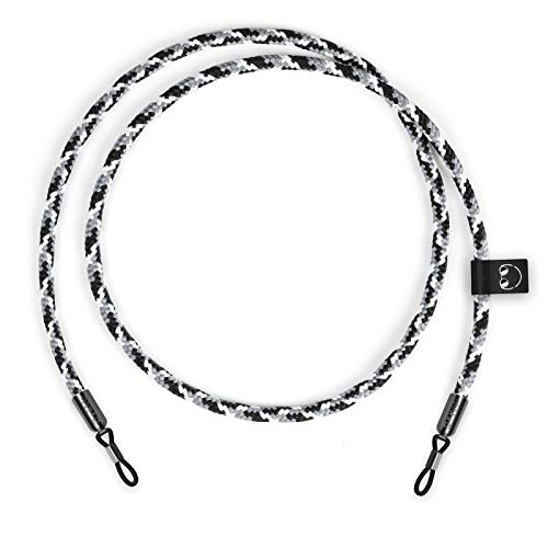 ZhinkArts Cordon à Lunettes - Accessoire pour Lunettes de Soleil et Lunettes de Lecture - Cordon à Lunettes - Choix de Couleurs, Noir Camouflage/Embout Gris, Taille Unique Cover