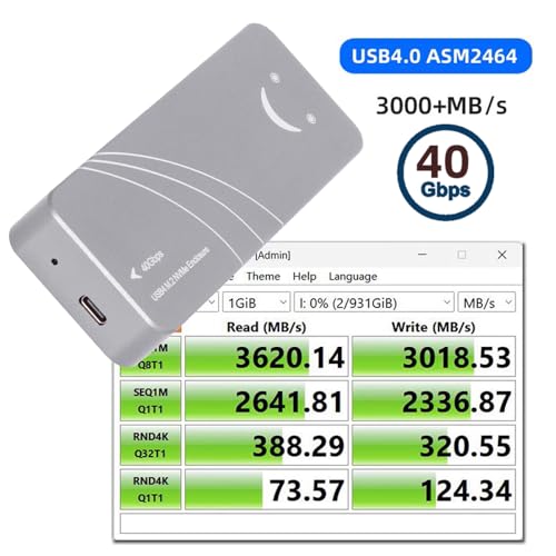 Enclosure USB-C 40Gbps para SSD NVME M-Key ASM2464 miniatura 5