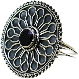 Black onyx ring, 925 Sterling silver, Wide designer band ring, Adjustable lock ring, Wedding gift, Boho ring, Handcrafted Promise Ring, Unique ring, Artisan design ring, Vintage Style, Ottoman ring