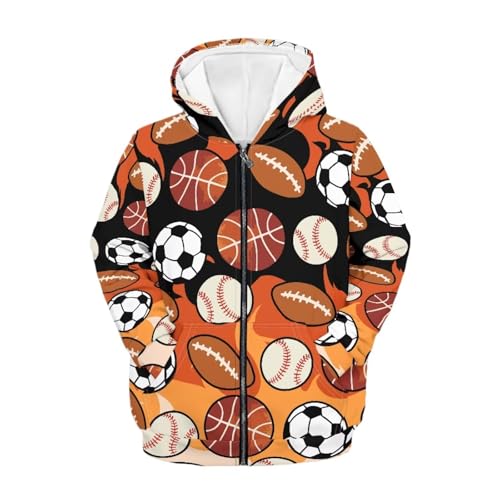 Sweat à capuche de football pour garçon en taille L avec fermeture éclair et poches