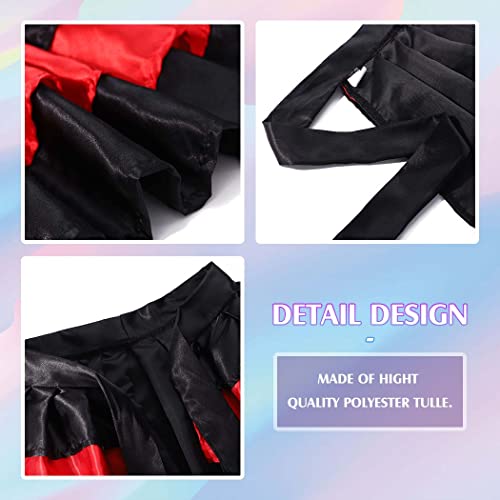 Twinklede Women's Costume Skirt Tie-On Bustle Skirts Party Dance Skirt Festival Outfit For Adult Girls (Black & Red) #TOP3