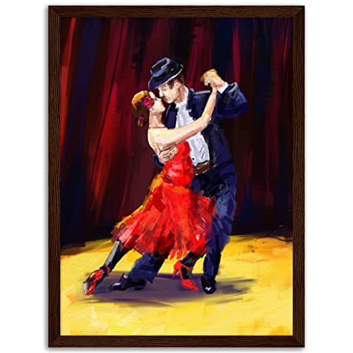 Décoration murale tango rouge : impression d'art encadrée noire 70x100 cm - 3