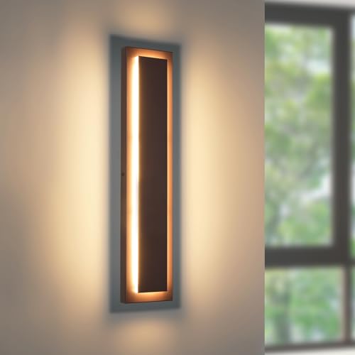 ZSMAIKU 24 in Brown Long Outdoor LED Wall Lights,Outside Light Fixtures