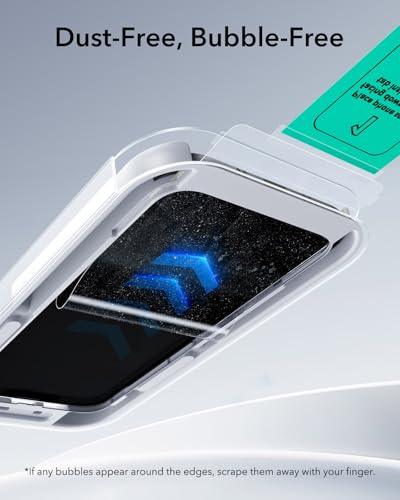 Image of ESR 3 Pack for iPhone Air Privacy Screen Protector, Military Grade Shatterproof, 9H Hardness, Anti-spy Tempered Glass for iPhone 17 Air with UltraFit Tray