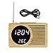 Budzik LED, drewno, cyfrowy, z ładowarką USB, termometr wewnętrzny i zewnętrzny, godzina, wskaźnik temperatury, radio FM, budzik do sypialni, dzieci, osób starszych