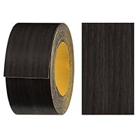 haggiy Melaminerandband, zelfklevend, 40 mm x 5 m, veilige grip zonder strijken door acryllijm, kantafwerking, fineer voor planken/houten platen (zwart-glad