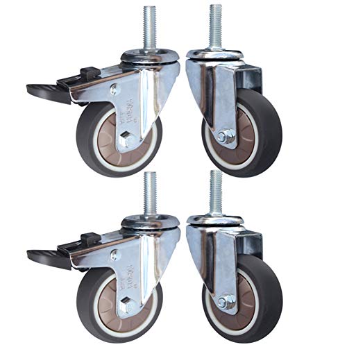Roulettes pivotantes avec tige M8 M10 lot de 4 pour meubles