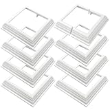 8 Packs 4 Inch Vinyl Post Skirt/England Style Fence Post Cups White PVC Post Column Wraps Porch Two Piece...