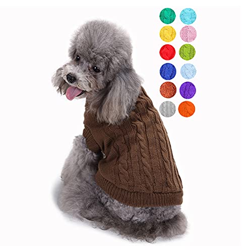 Image of Dog Sweater Soft Warm Turtleneck Knitted Clothes for Small Medium Large Pet