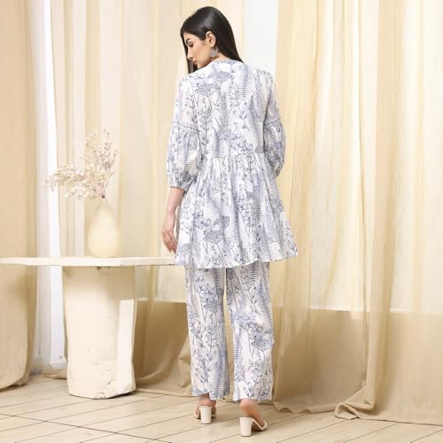 Image of BIBA Women Cotton Straight Printed Suit Set