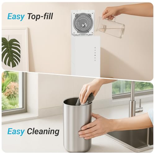 6L Stainless Steel Warm Mist Humidifier with Easy Clean and Warm Steam Function, Healthy Air Mist Humidifiers for Bedroom Living Room, with Sleep Mode and Auto-off Setting by Livatro - Image 7