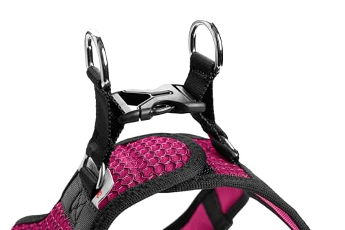 Hunter Hundegeschirr Hilo Comfort, Farbe: pink, Easy Step-In Geschirr für kleine bis mittlere Hunde, mit Netzmaterial, reflektierende Elemente, angenehm leicht, modernes Design, Größe: S