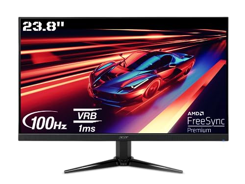 Acer QG241YH 23.8 Inch Full HD VA Panel Gaming Back Light LED LCD Monitor I 100Hz Refresh Rate I 1 MS VRB Response I Tilt-able Stand I Eye Care I Display Widget I 2 X HDMI 1 X VGA I AMD Free Sync