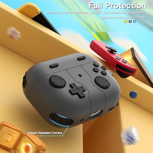 Image of Retro Game Console Case Cover for Apple Airpods Pro 3 (2025) with Carabiner (Black, Game Console)
