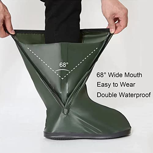 Hekedes Waterproof Shoe Covers, Reusable & Foldable Rain Boot Shoe Cover Built-In Waterproof Layer With Zipper, Non-Slip, Men Women Rain Gear #TOP3