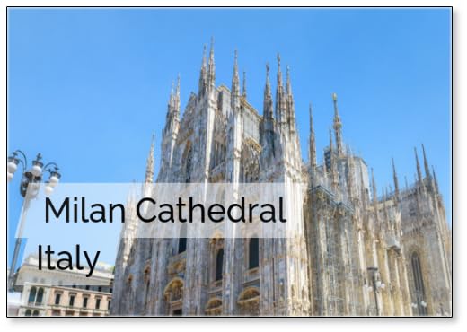 Cathedral Duomo Di Milano with Spires on Piazza Del Duomo Square in Historical City Centre with Blue Sky in Sunny Day. Main Facade of Milan Cathedral Close-up with Details Design 1, Fridge Magnet