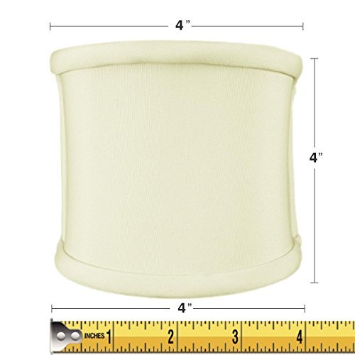 4x4x4 Clip-on Sconce Half-Sconce Lampshade Eggshell Shantung Fabric - Perfect for chandeliers, foyer lights, and wall sconces -Small, Egg Shell