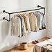 Wall Mounted Clothes Rack 36in, Industrial Pipe Clothing Racks Wall Mount, Heavy Duty Iron Garment Racks, Space Saver Multi-purpose Hanging Rod for Laundry Room, Closet Storage, 1 Pack