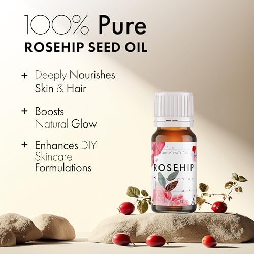 Image of Esslux USDA Organic Rosehip Oil for Face - 100% Pure & Vegan Rosehip Seed Oil Organic Cold Pressed Unrefined - Therapeutic Grade Rose Hip Oil Face Oil for Skin, Hair & Body 15ml