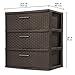 Sterilite 3 Drawer Wide Weave Storage Tower, Plastic Decorative Drawers to Organize Clothes in Bedroom, Closet, Brown with Brown Drawers, 1-Pack