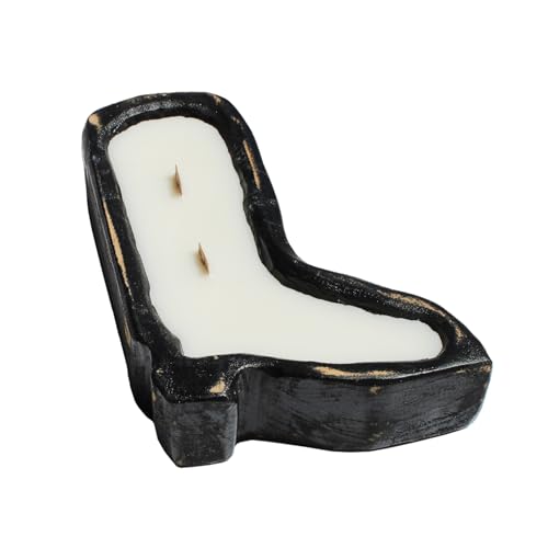 Image of McCall's Candles | Leather & Scotch | Rustic Boot-Shaped Bread Bowl Candle | Multi-Wick with Crackling Wooden Wicks | USA-Poured Wax | Farmhouse Decor