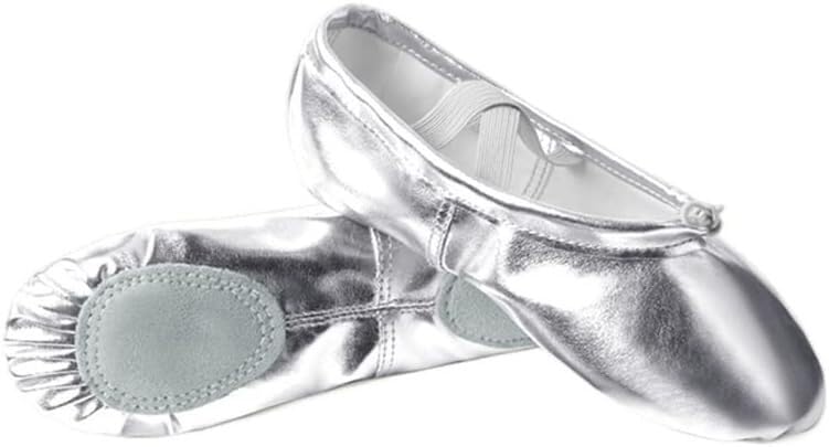 Ballerine à semelle fendue argentée pour cours de danse classique et entraînements intensifs