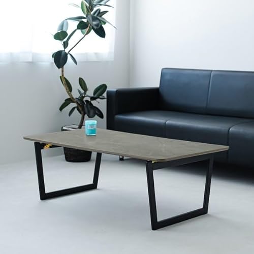 リビングテーブル(マーブルオリジナル)【幅110cm】 机 ローテーブル 折りたたみ 折れ脚 ストーン調 マーブル 大理石 座卓 グレー リビングテーブル センターテーブル 勉強机 ヴィンテージ モダン 韓国インテリア 完成商品 NK-110 top1-d