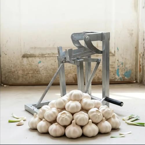 Doppelklingen-Knoblauch-Chopper, Hochleistungs-Edelstahl-Root-Cutter mit Einstellbarer Breite und Anti-Jam-Design für schnelle Vorbereitung